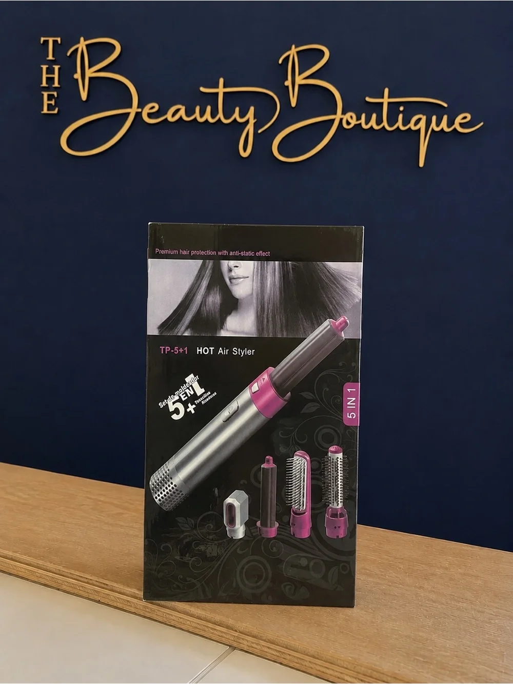 5-in-1 Hot Air Brush – Dry, Curl, Straighten! Brand New